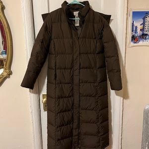LL Bean long ultra warm parka - brown - small